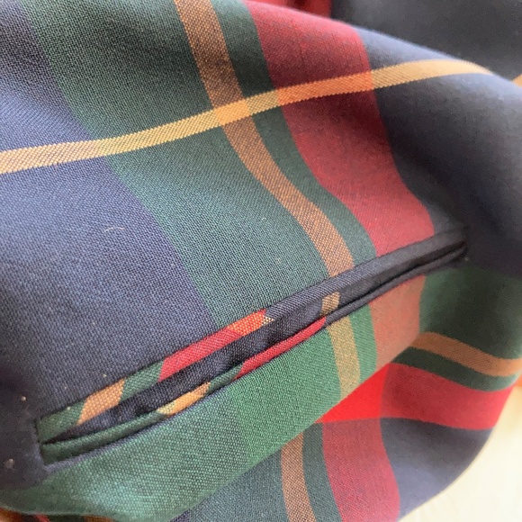 Pendleton 100% wool navy plaid ensemble shirt skirt - Picture 5 of 8